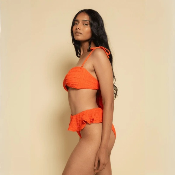 New! Montce Tangerine Orange Tamarindo Ruffle Bikini Bottom 1038 - Picture 9 of 10